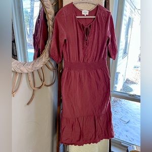 Bohme Boho Dress rust lace midi dress